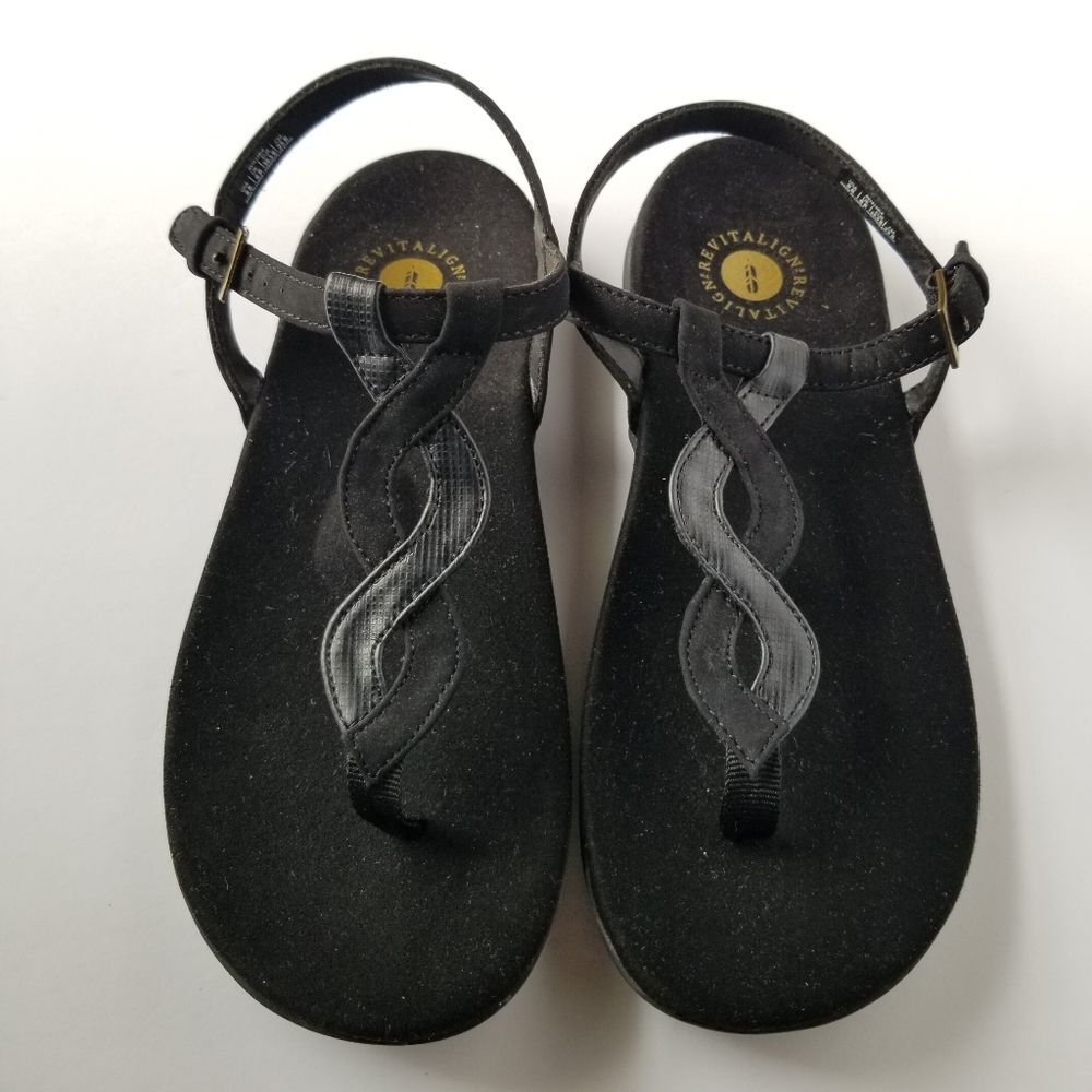 Revitalign Sandals Womens 8 Black Heron Summer Comfort Orthotic